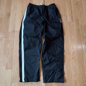 Vintage 90s Black Nike Nylon Open Hem Embroidered Track Windbreaker Pants Men XL